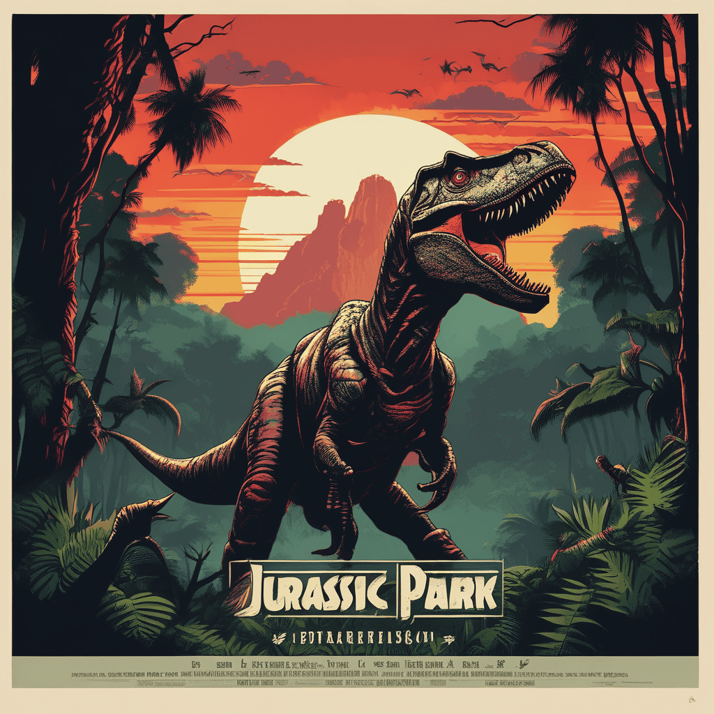 Affiche Jurassic Park Générée par IA